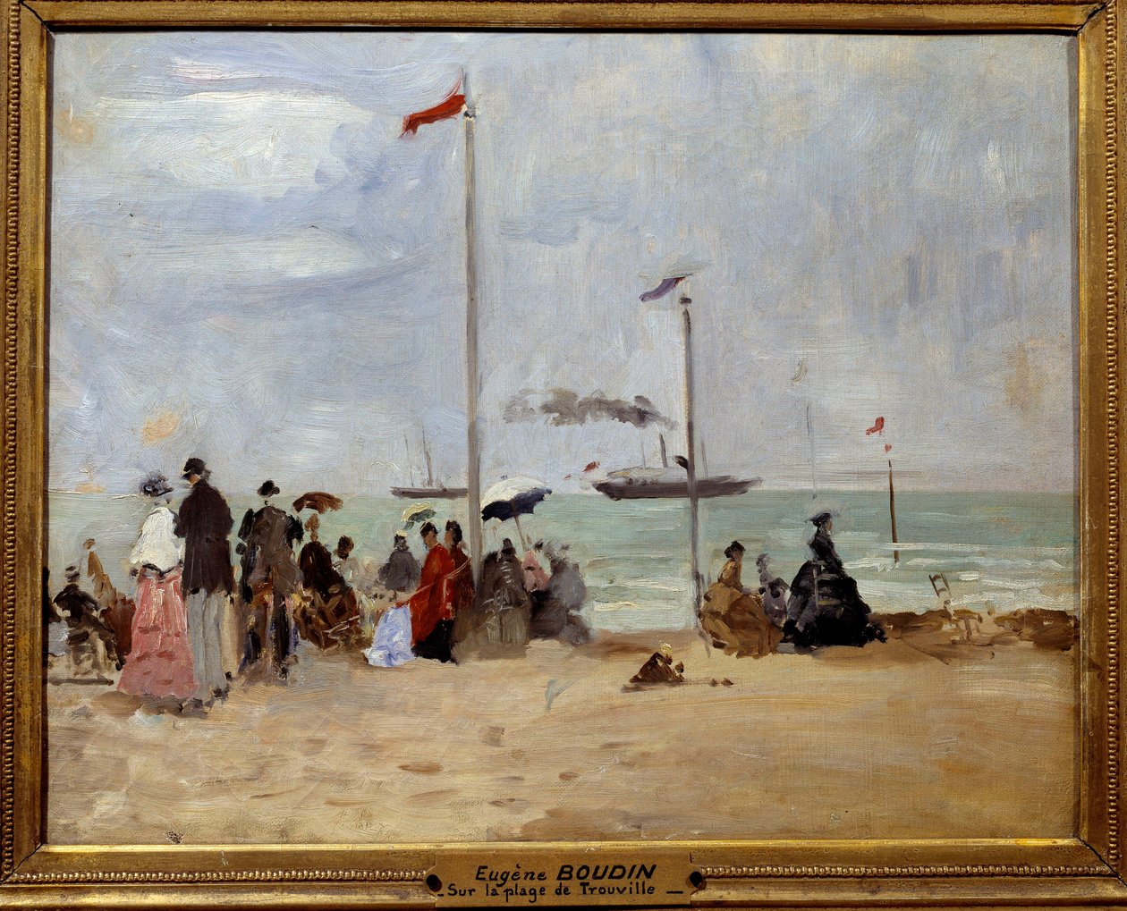 Trouvillen rannalla. Eugene Louis Boudinin (1824-1898) maalaus tekijältä Eugene Louis Boudin