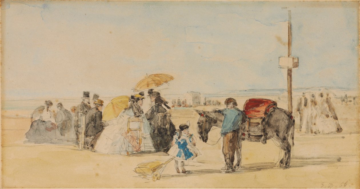 Rannalla, 1866 tekijältä Eugene Louis Boudin