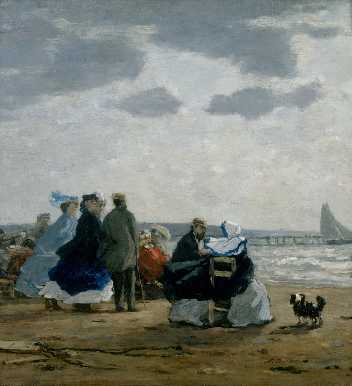 Rannalla, Dieppe, 1864. tekijältä Eugene Louis Boudin