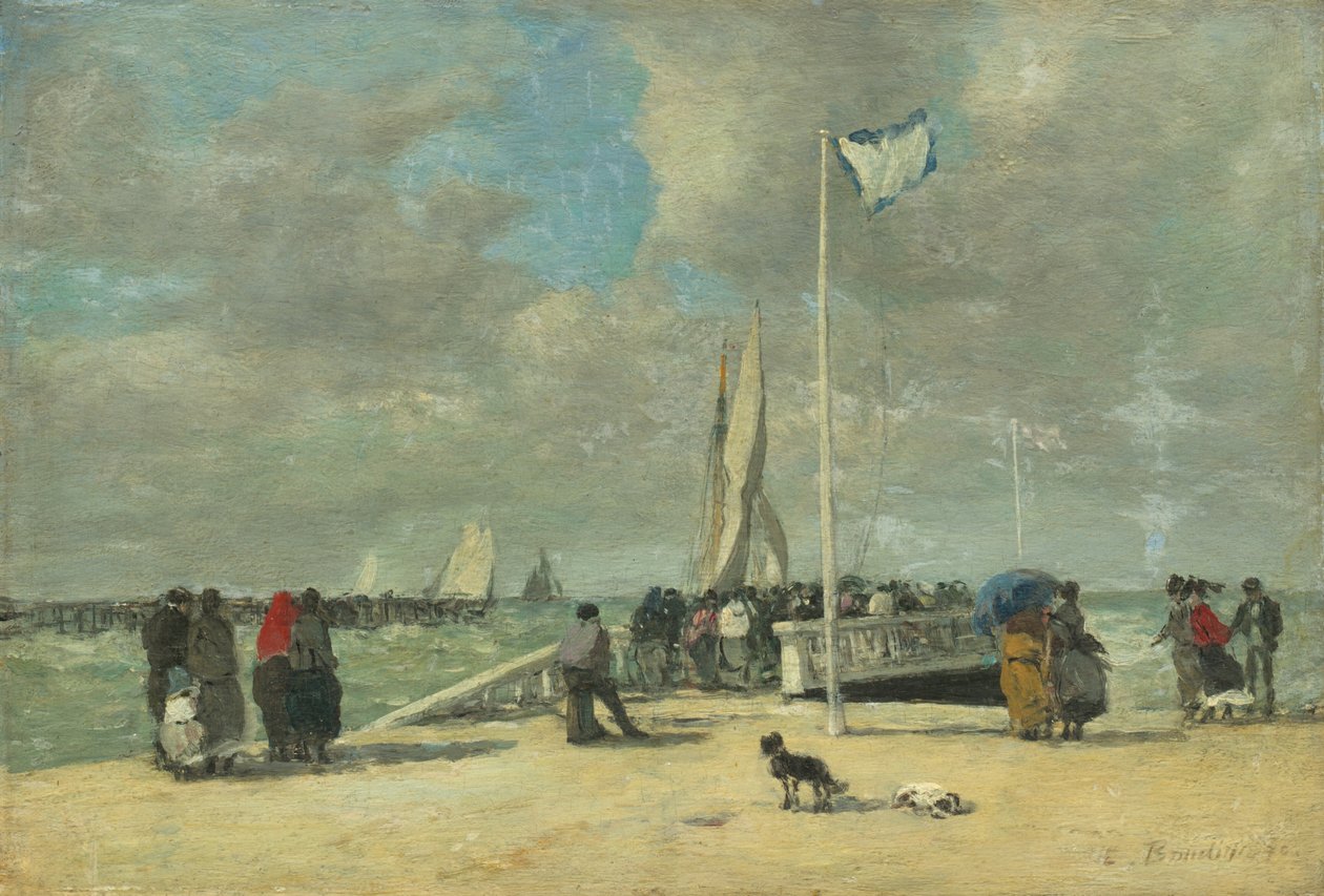 Laiturilla, c. 18691870. tekijältä Eugene Louis Boudin