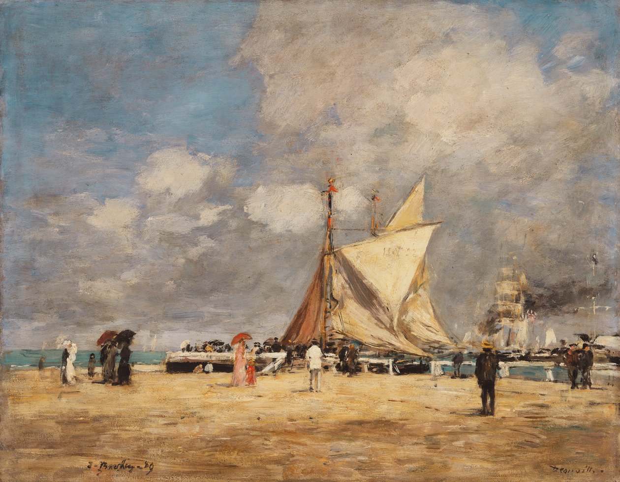 Laiturilla, Deauville, 1889 tekijältä Eugene Louis Boudin