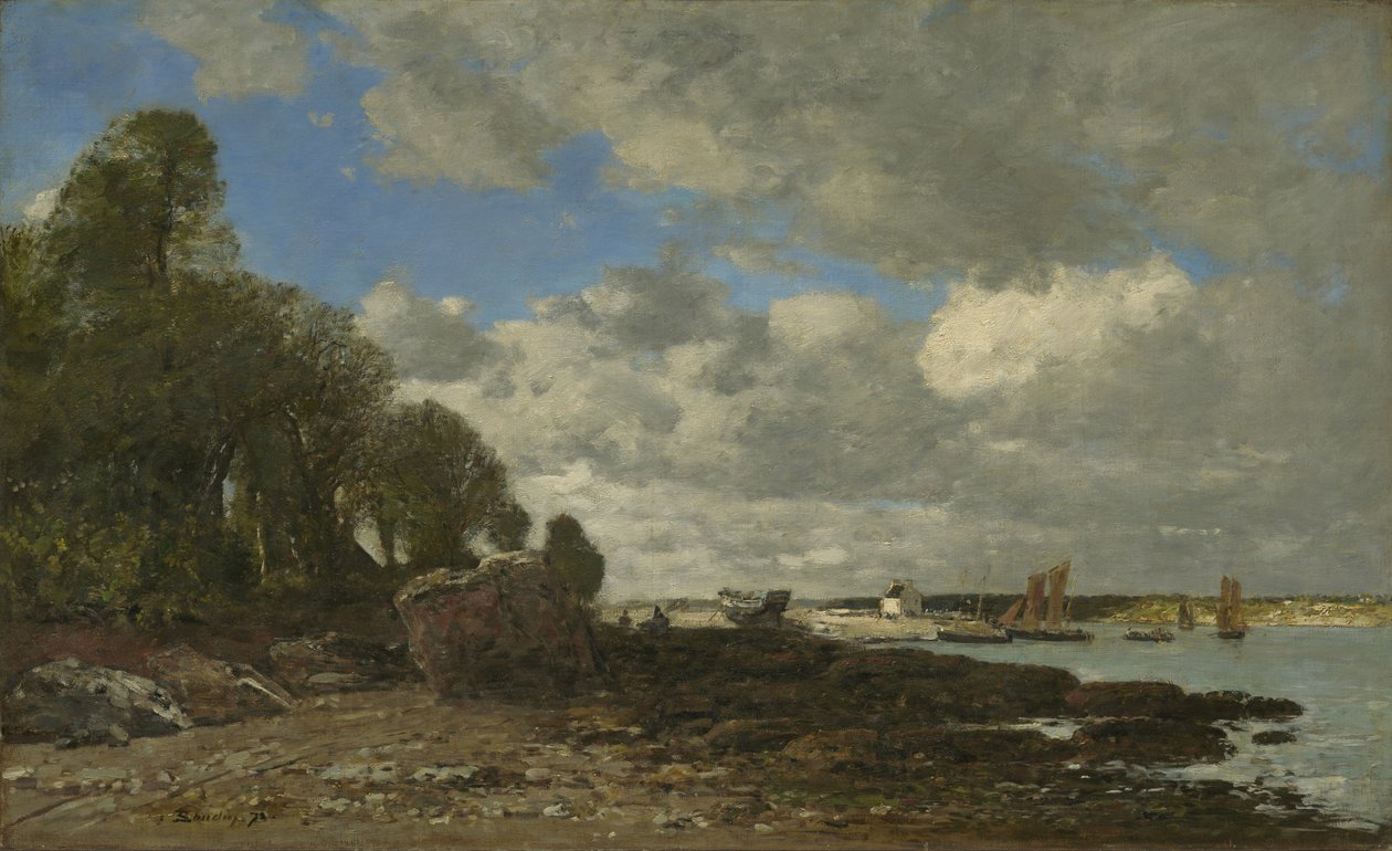 Plougastel, lauttaristeys, 1873 tekijältä Eugene Louis Boudin