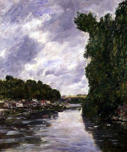 Joki lähellä Abbevilleä tekijältä Eugene Louis Boudin