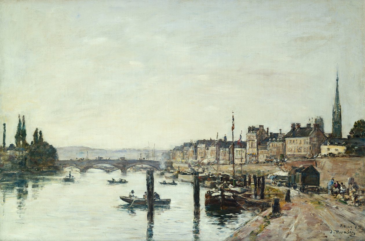 Rouen; Seine ja Pont Corneill, 1895 tekijältä Eugene Louis Boudin