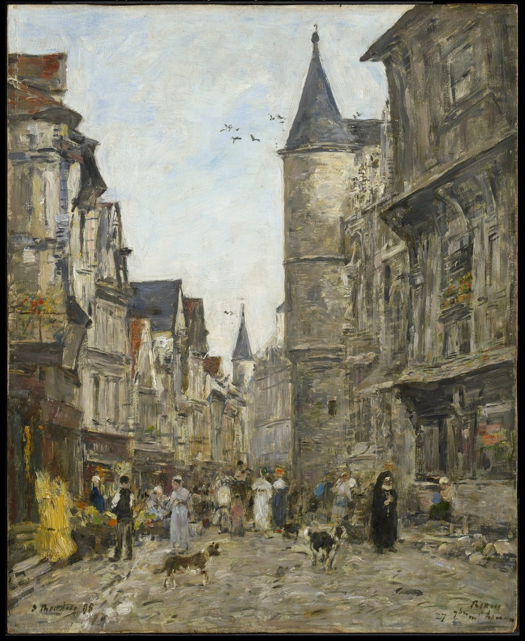 Rue Saint-Romain, Rouen tekijältä Eugene Louis Boudin