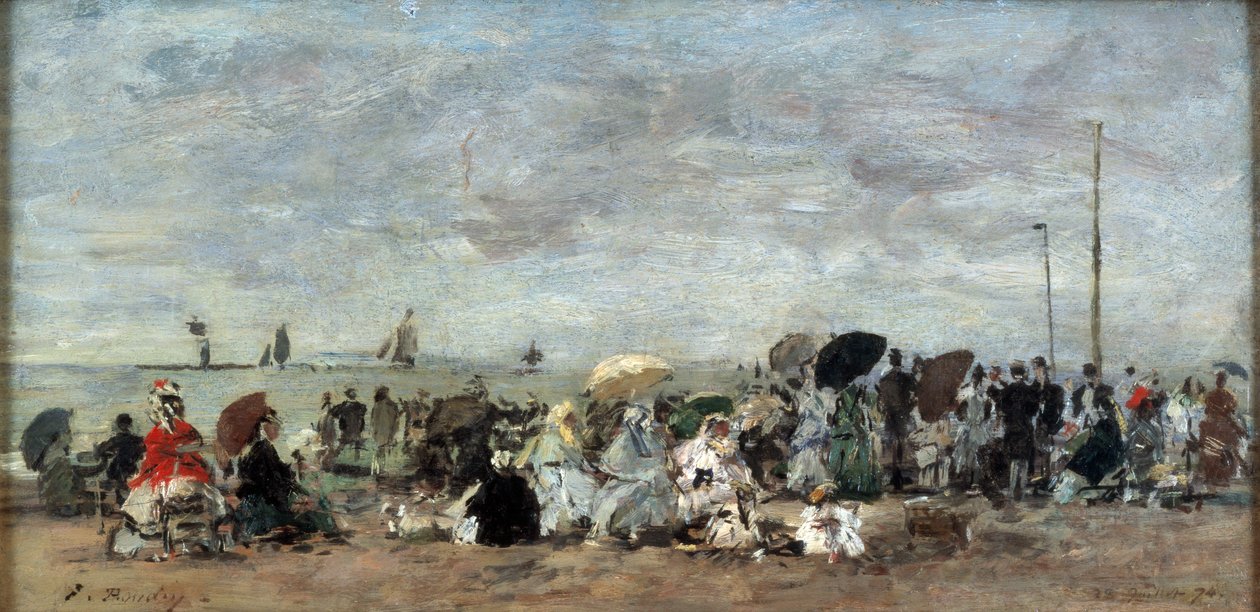 Kohtaus Trouvillen rannalla tekijältä Eugene Louis Boudin