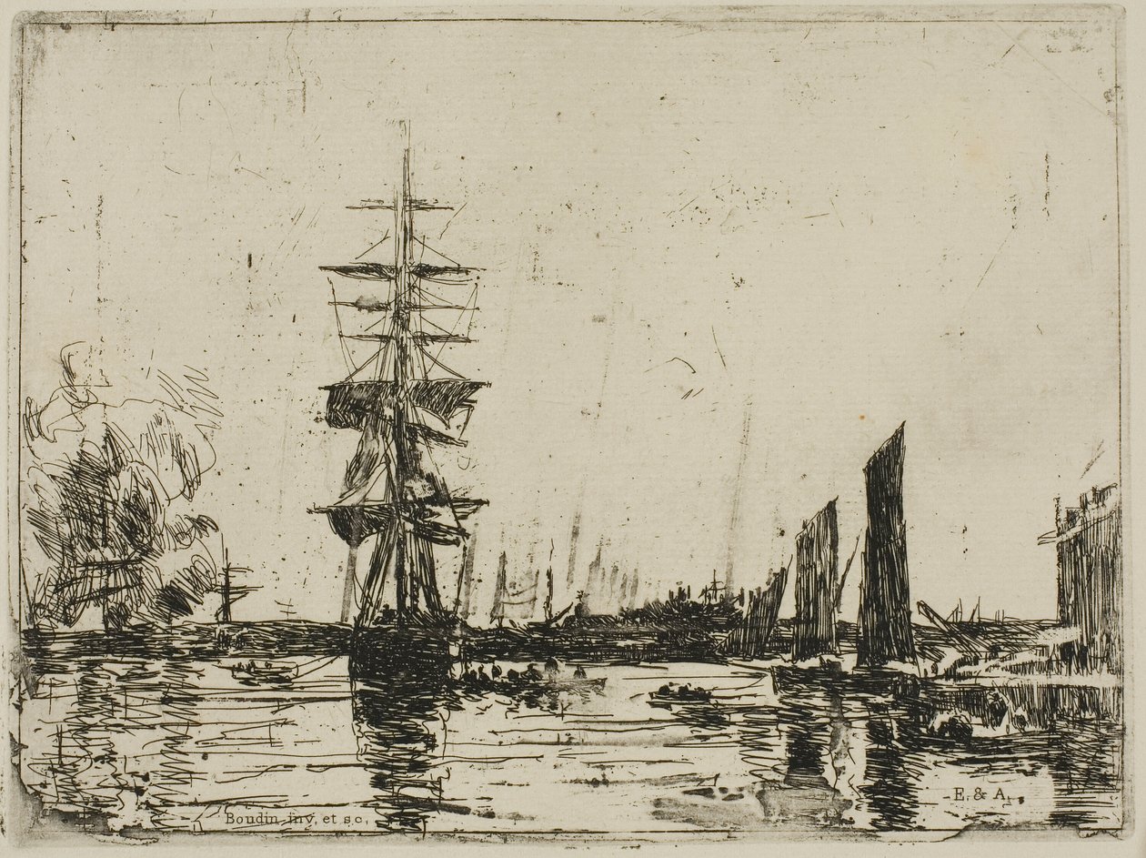 Merimaisema veneillä tekijältä Eugene Louis Boudin