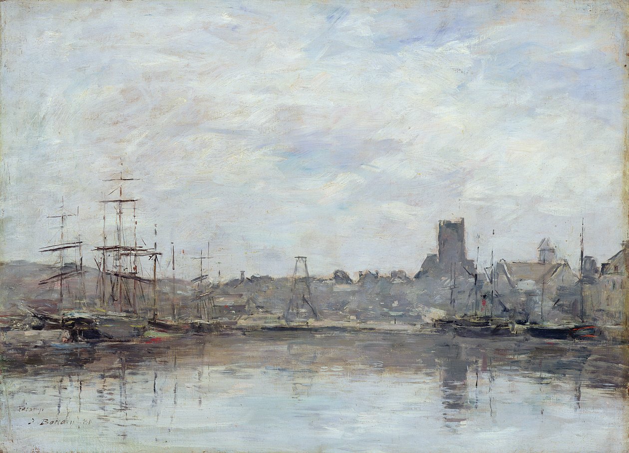 Syyskuun aamu: Fecampin satama tekijältä Eugene Louis Boudin