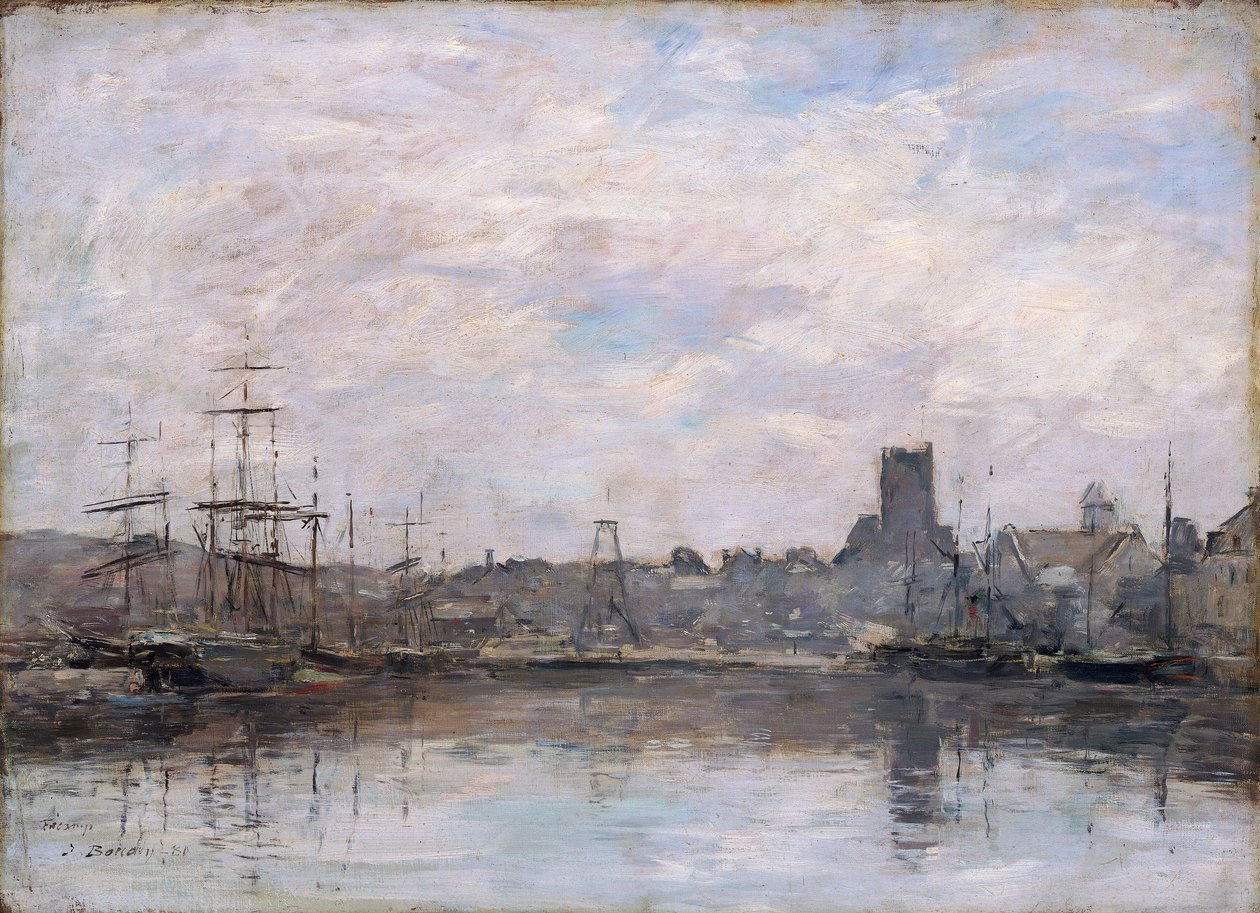 "Syyskuun aamu: Fecampin satama", 1880 tekijältä Eugene Louis Boudin