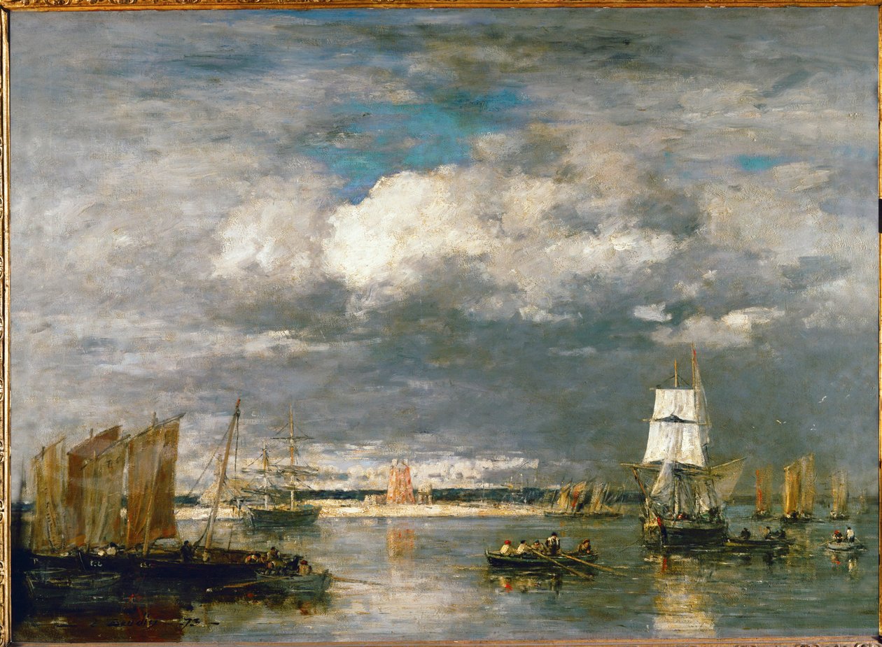 Myrsky Camaretin satamassa (öljy kankaalle) tekijältä Eugene Louis Boudin