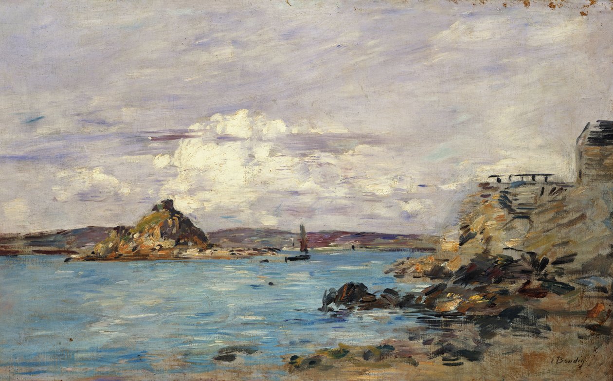 Tutkimus "The Bay of Douarnenezin", n. 1895-1897 tekijältä Eugene Louis Boudin