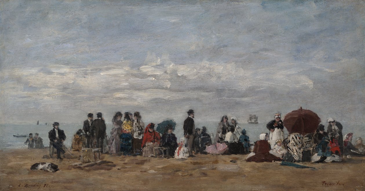 Trouvillen ranta, 1871 tekijältä Eugene Louis Boudin