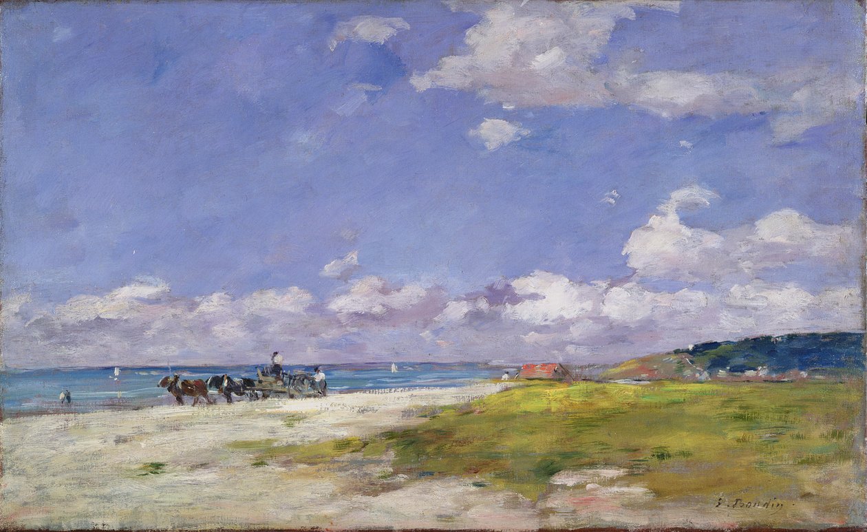 Trouvillen ranta, n. 1887-1896 tekijältä Eugene Louis Boudin