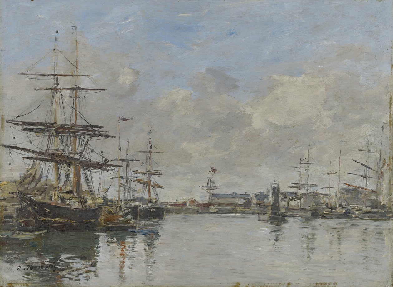 Le Havren satama, n. 1885-1890 tekijältä Eugene Louis Boudin