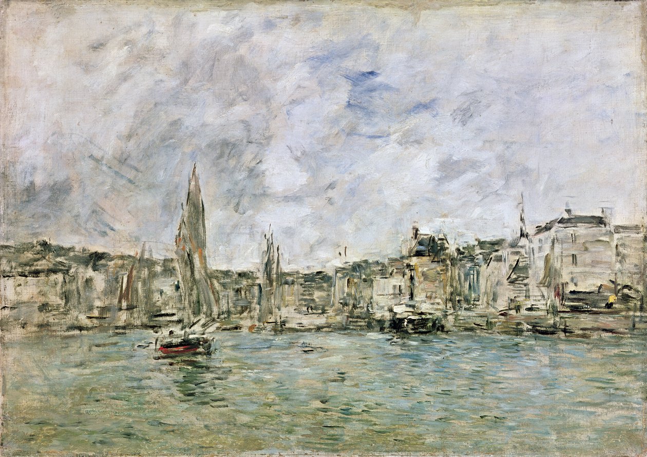 Honfleurin satama, 1896 tekijältä Eugene Louis Boudin