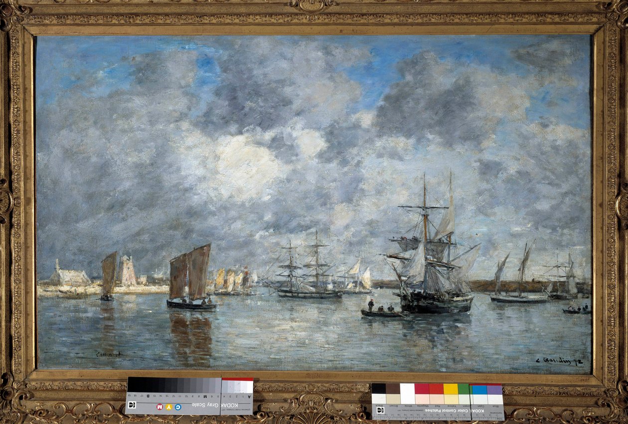 Eugene Louis Boudinin (1824-1898) Carnaretin satama maalaus. 1872. Dim. 0,55 x 0,89 m. Pariisi, Musee d