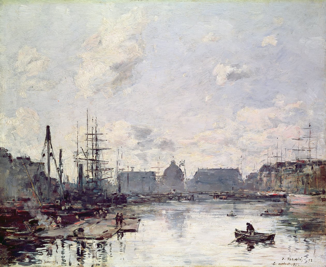 Kauppasatama, Le Havre, 1892 tekijältä Eugene Louis Boudin