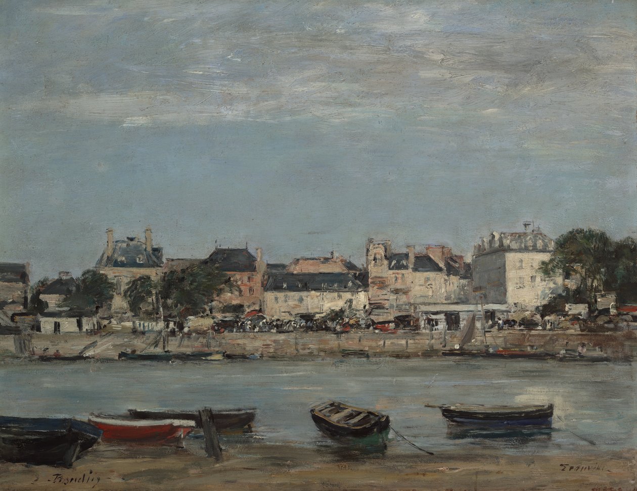Trouvillen satama, n. 1888-1895 tekijältä Eugene Louis Boudin