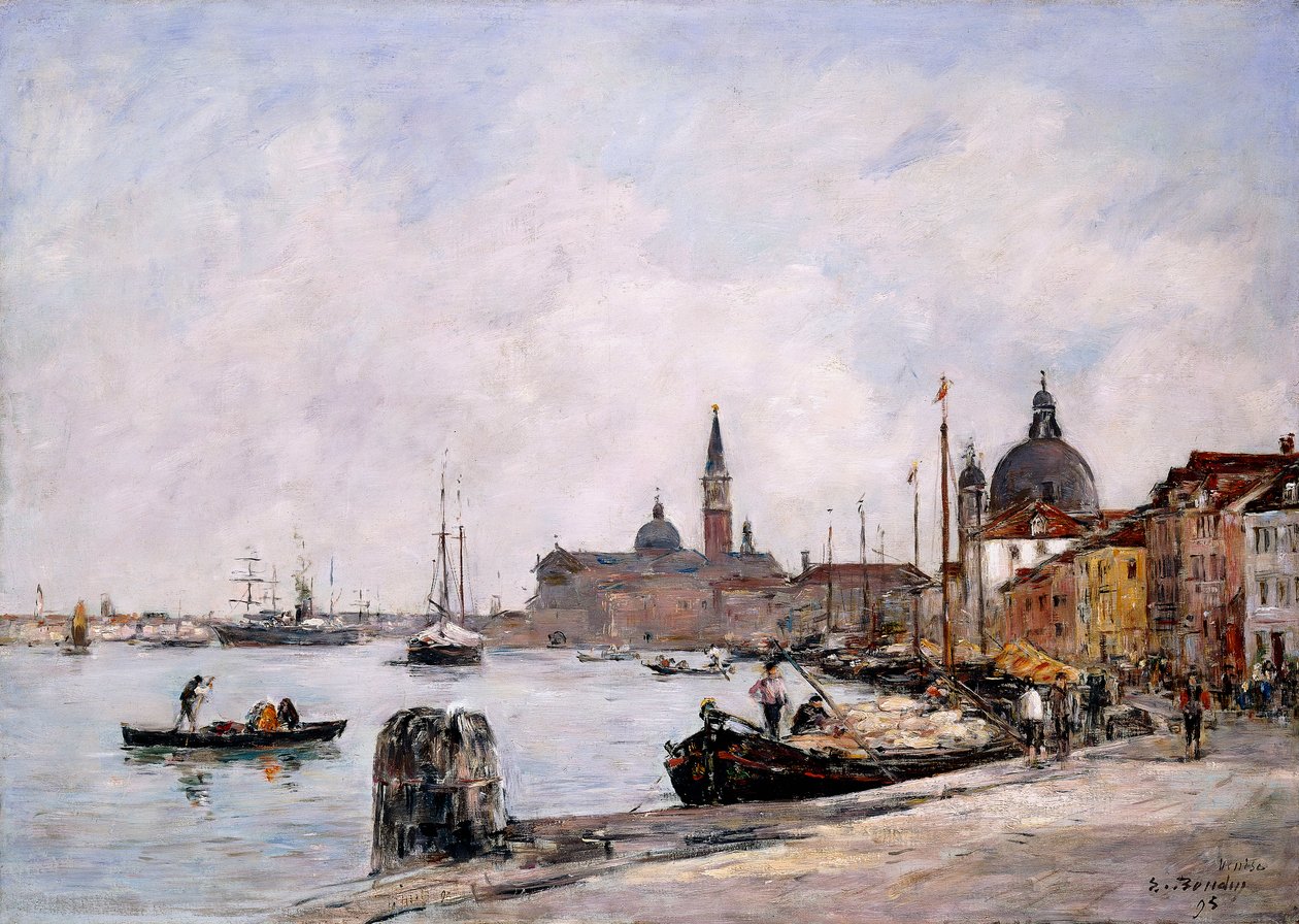 Giudeccan laituri, Venetsia, 1895 tekijältä Eugene Louis Boudin