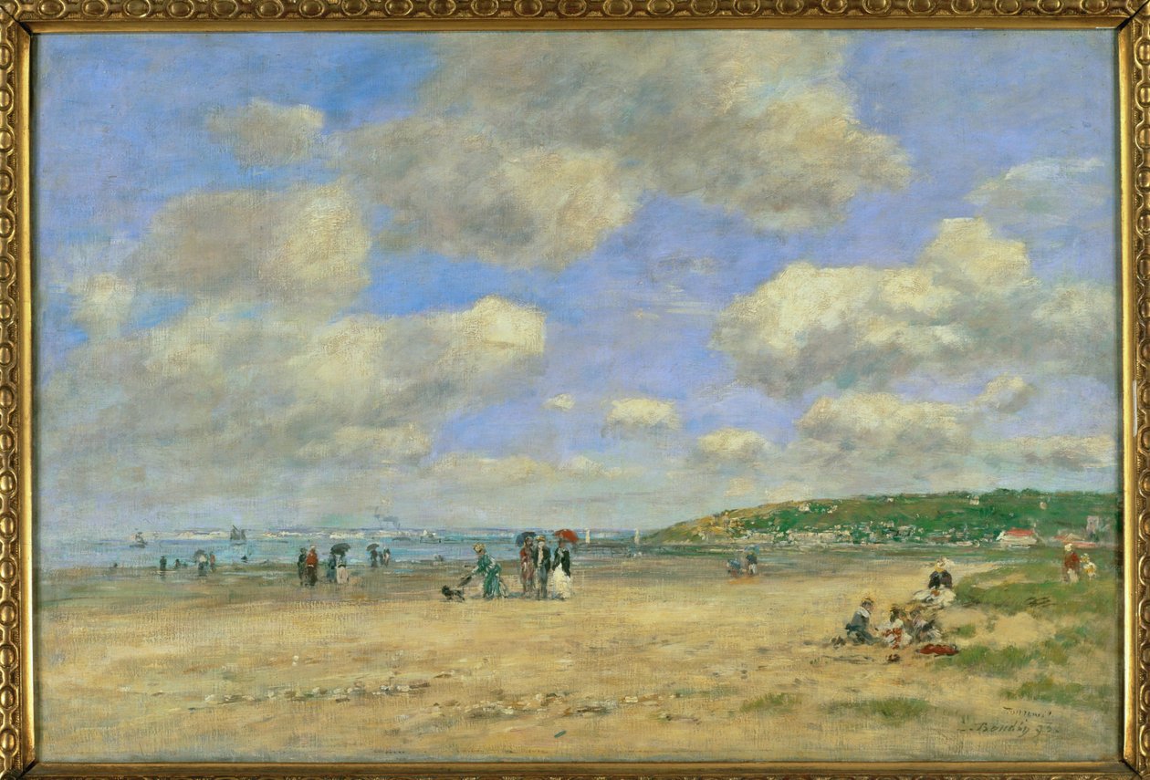 Tourgeville-les-sablonsin ranta (maalaus kankaalle) tekijältä Eugene Louis Boudin