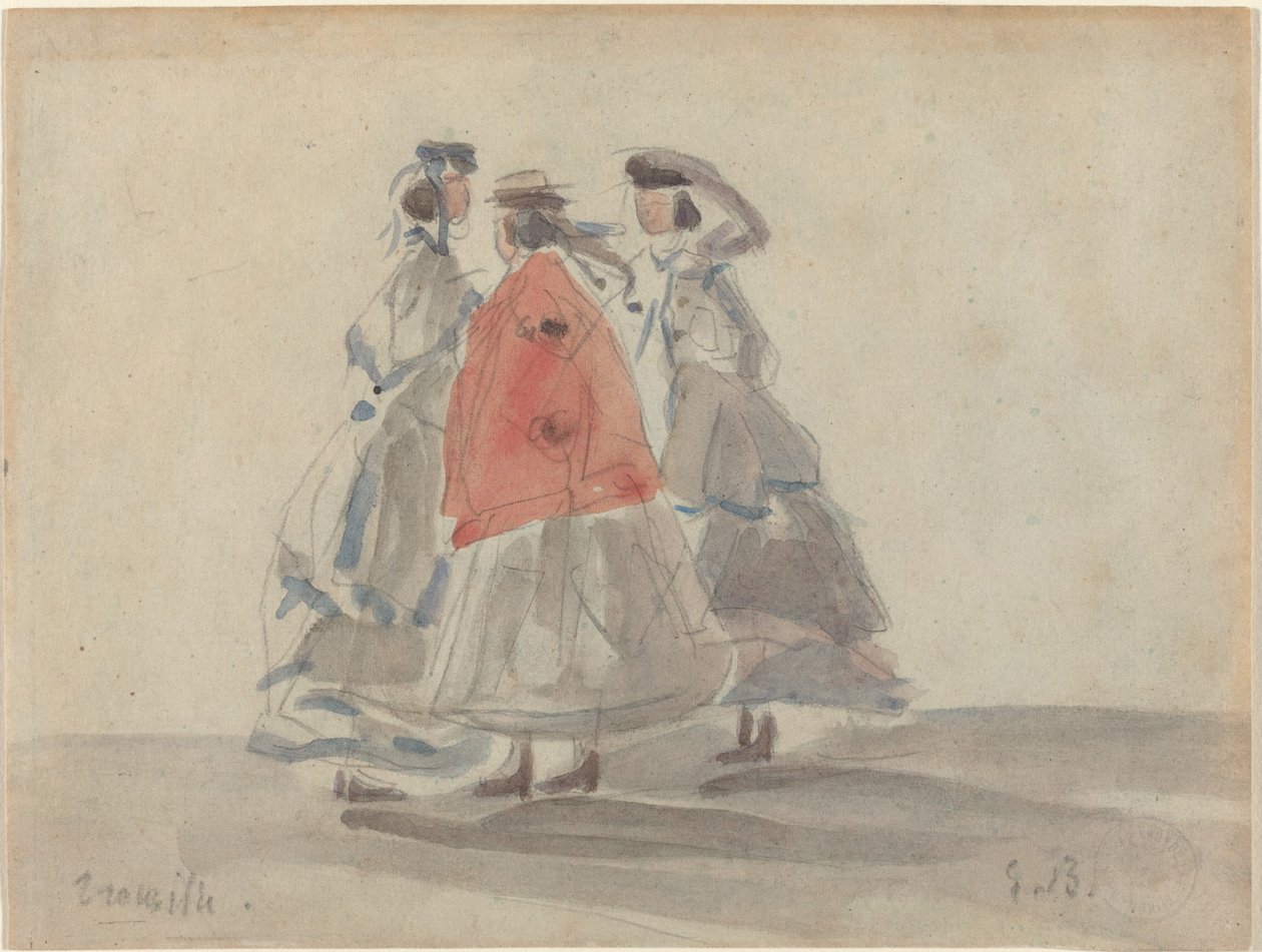 Kolme naista Trouvillessa, n. 1865. tekijältä Eugene Louis Boudin