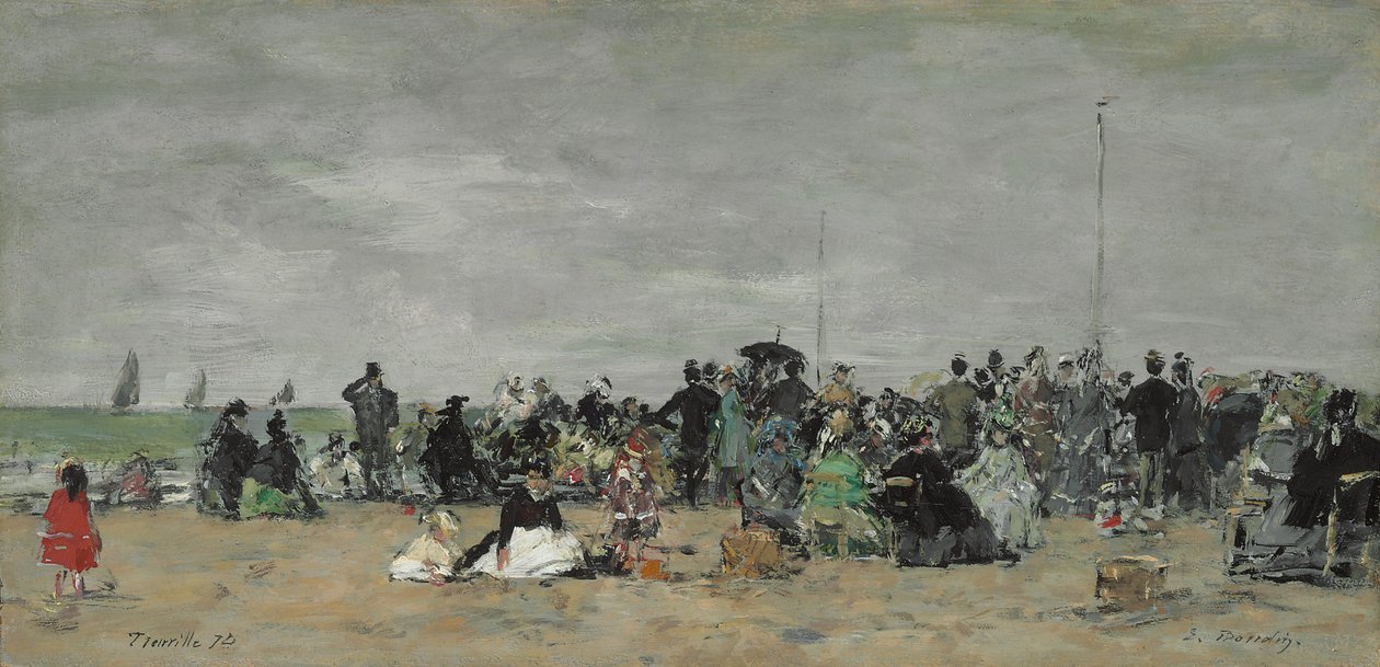 Trouville Beach, 1874 tekijältä Eugene Louis Boudin