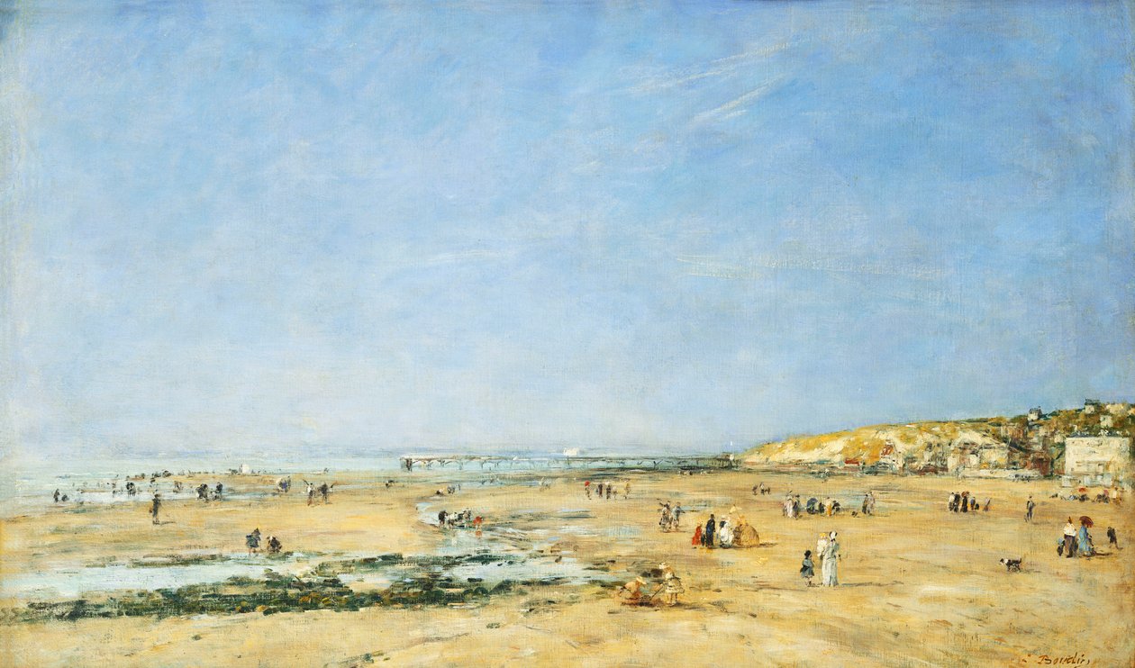 Trouville, yleinen näkymä rannalle; Trouville, yleinen näkymä rannalle, 1890 tekijältä Eugene Louis Boudin