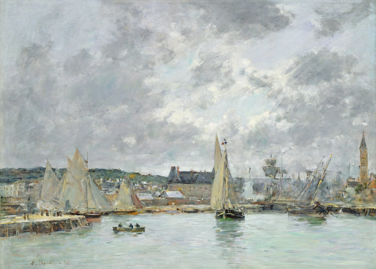 Trouvillen satama, 1880 tekijältä Eugene Louis Boudin