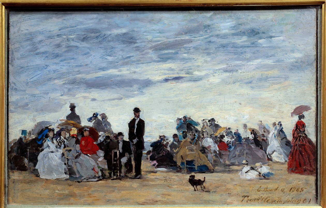 Trouvillen ranta. Eugene Louis Boudinin (1824-1898) maalaus tekijältä Eugene Louis Boudin