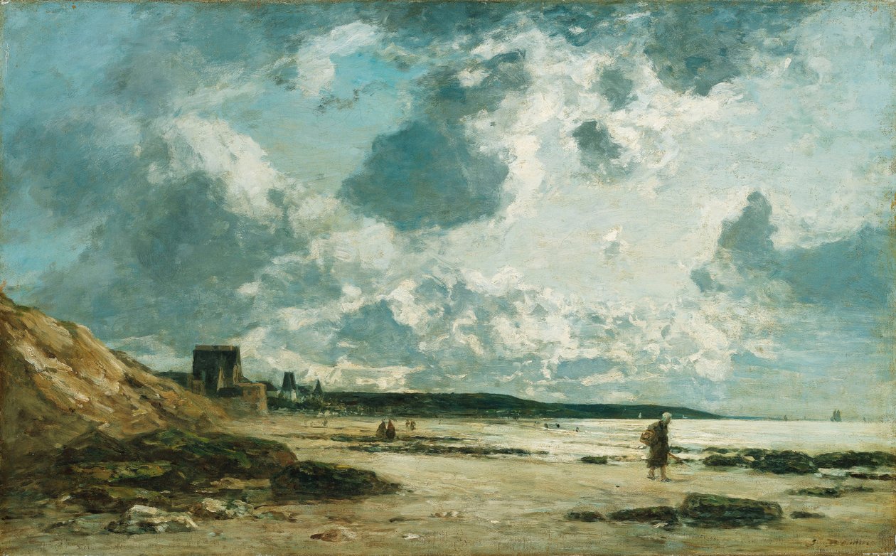Trouville, mustat kalliot, n. 1860-1865 tekijältä Eugene Louis Boudin