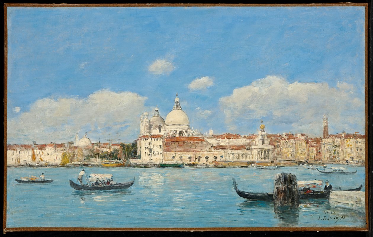 Venetsia, Salute, tullitalo ja Grand Canal -kanaalin alku. tekijältä Eugene Louis Boudin