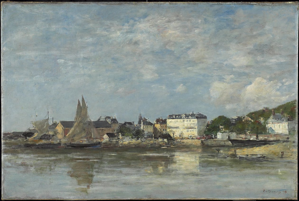 Näkymä Trouvillen satamaan, 1878 tekijältä Eugene Louis Boudin