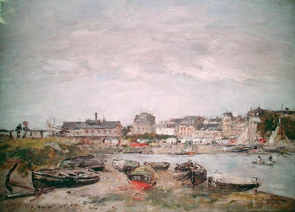 Näkymä satamaan, Trouville tekijältä Eugene Louis Boudin