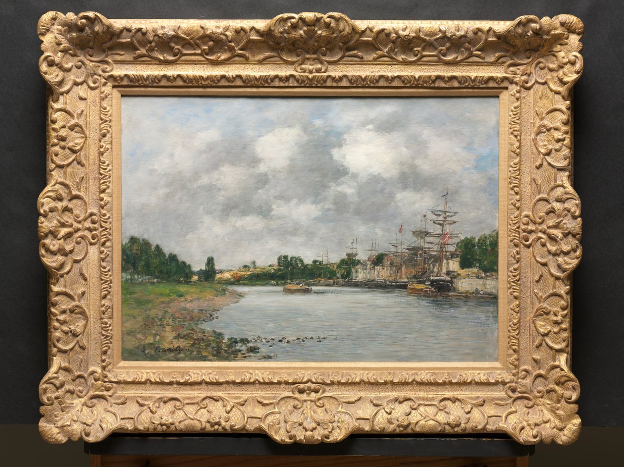 Näkymä Saint-Valéry-sur-Sommen satamasta tekijältä Eugene Louis Boudin
