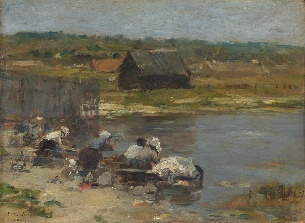Pesijanaiset lammen reunalla, 188085. tekijältä Eugene Louis Boudin