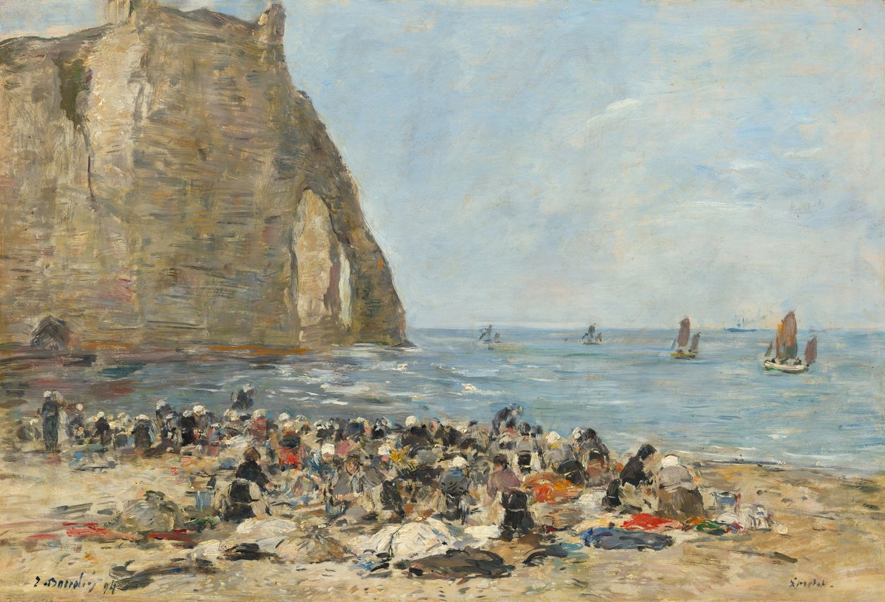 Pesijanaiset Etretatin rannalla, 1894. tekijältä Eugene Louis Boudin