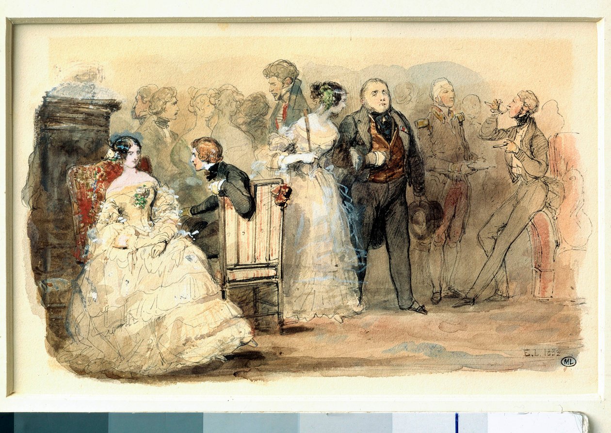 Eugene Lamin (1800-1890) akvarelli Louis Philippen vastaanotto tekijältä Eugene Louis Lami