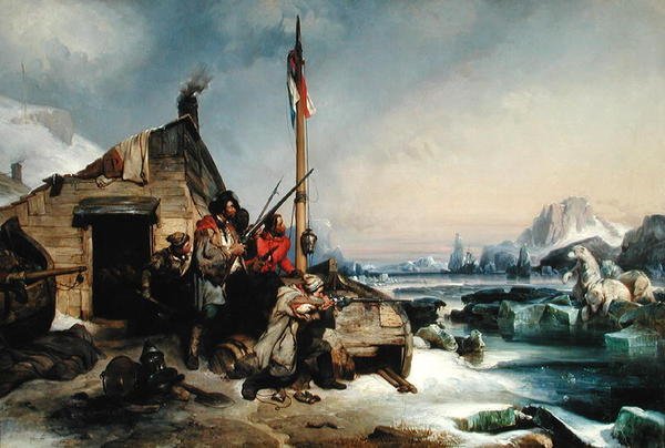 Hollantilaisten merimiesten talvehtiminen Novaja Zemljan itärannikolla, 1839 tekijältä Eugene Modeste Edmond Lepoittevin
