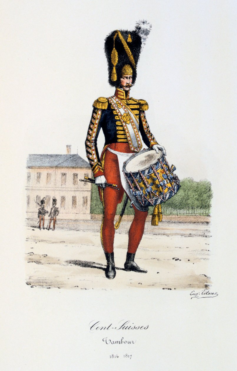 Sveitsin senttiä, rumpali, 1814-17 tekijältä Eugene Titeux