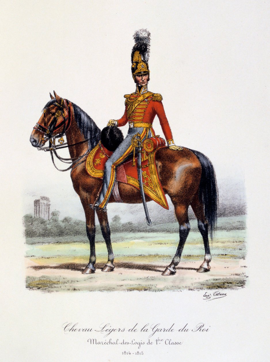 Kuninkaan kaartin kevyet hevoset, Maréchal-des-Logis de 1er Classe, 1814-15 tekijältä Eugene Titeux