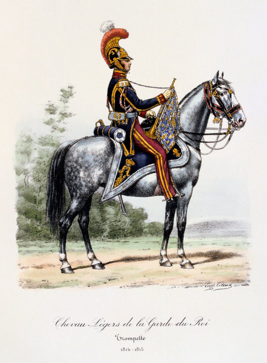 Kuninkaan vartijan kevyet hevoset, trumpetisti, 1814-15 tekijältä Eugene Titeux