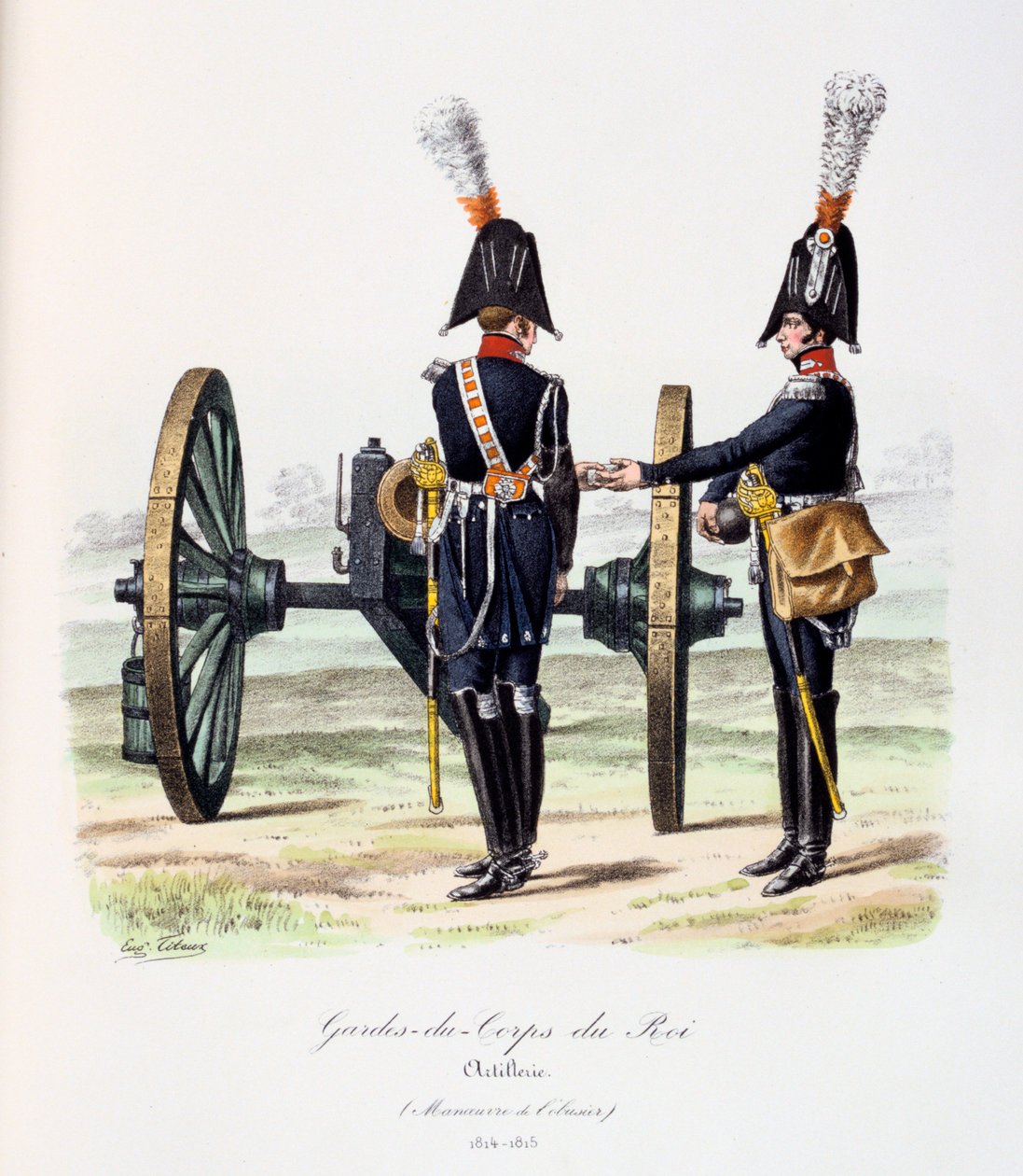 Kuninkaan henkivartijat, tykistö, 1814-15 tekijältä Eugene Titeux