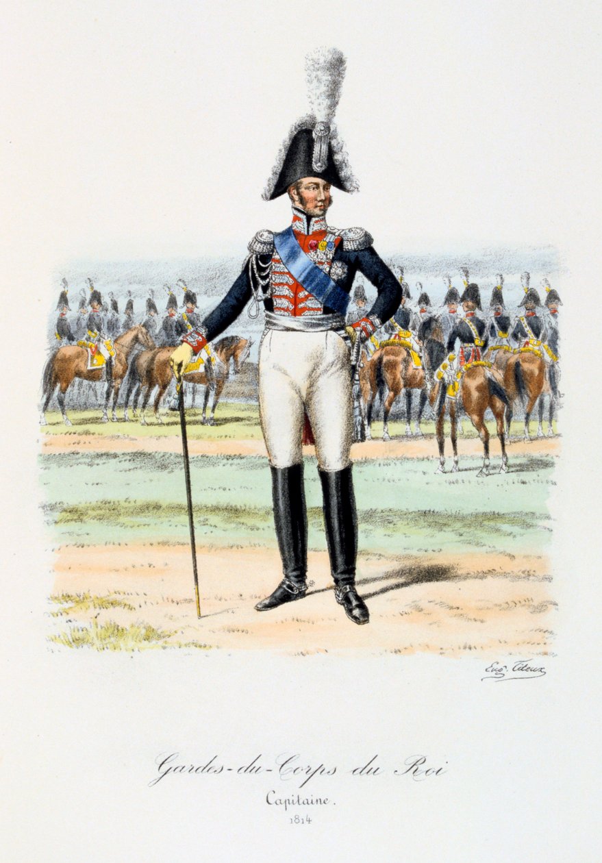 Kuninkaan henkivartijat, kapteeni, 1814 tekijältä Eugene Titeux