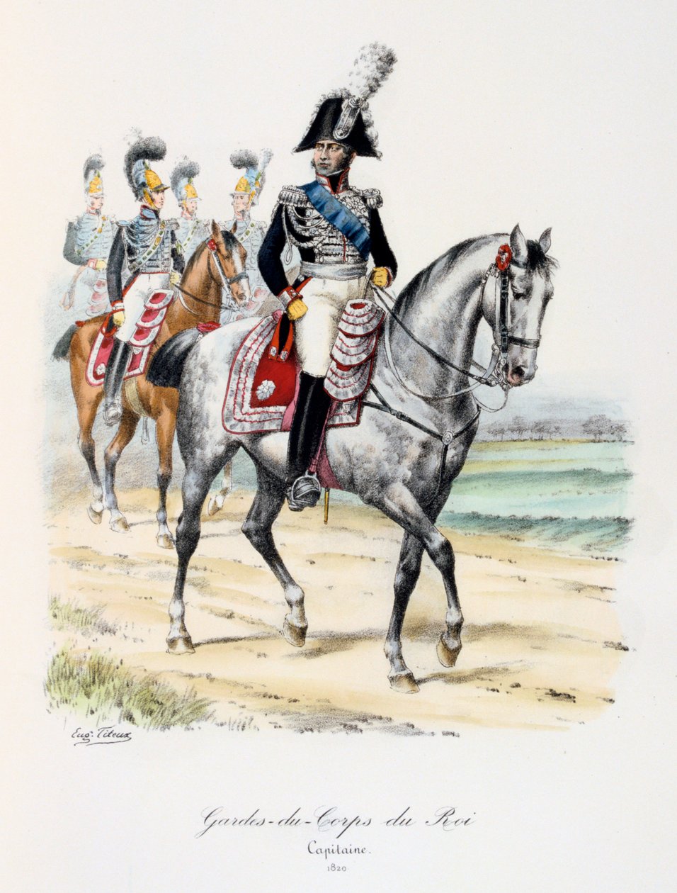 Kuninkaan henkivartijat, kapteeni, 1820 tekijältä Eugene Titeux