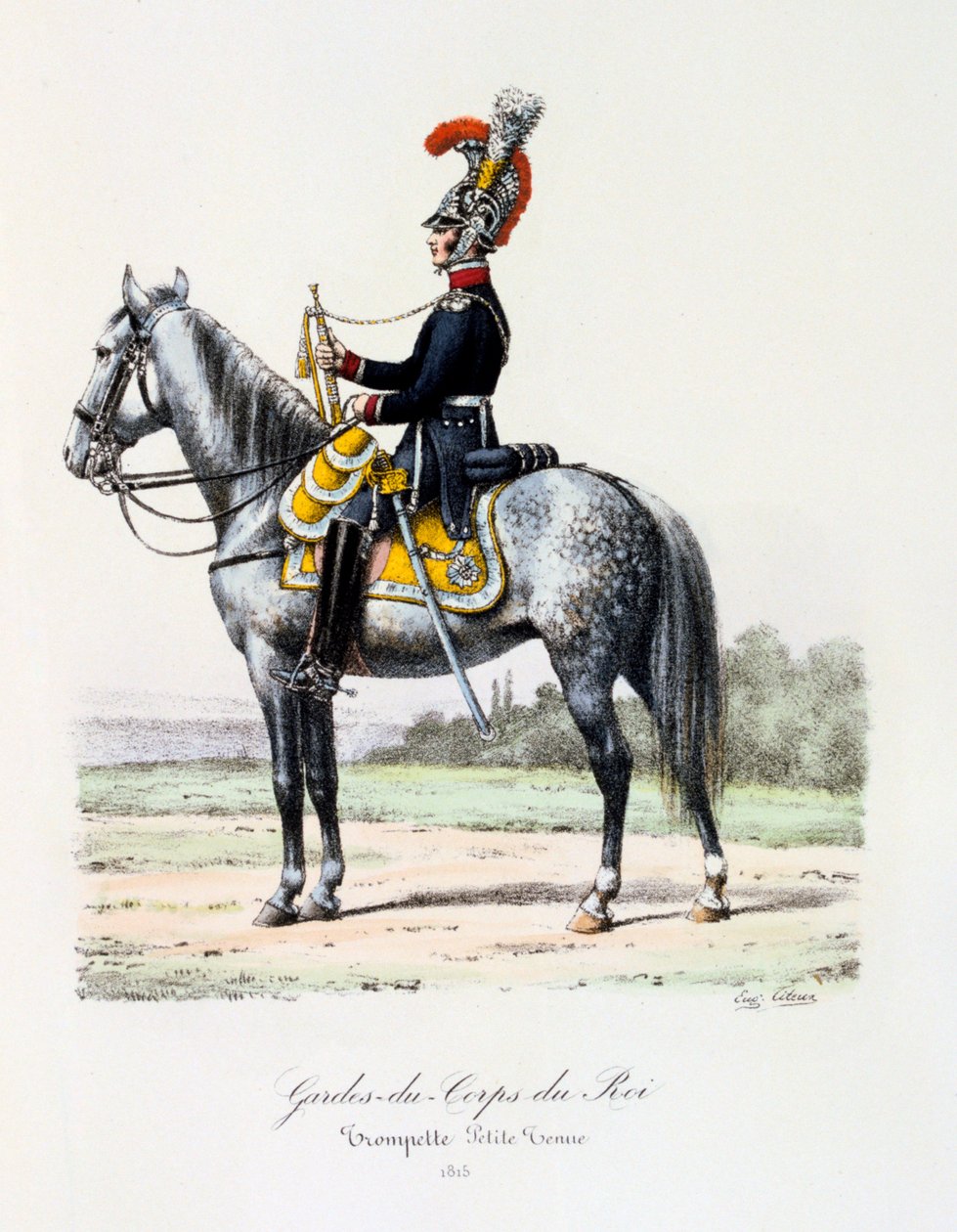 Gardes-du-Corps de Roi, Trumpetin riisuminen, 1815 tekijältä Eugene Titeux