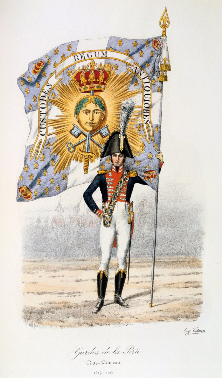 Porttivartijat, lipunkantaja, 1814-15 tekijältä Eugene Titeux