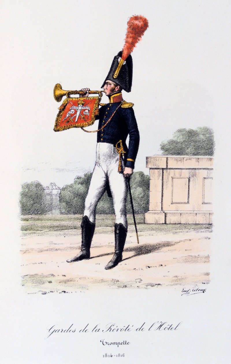 Vartijat Hotel Prevote, Trumpetisti, 1814-16 tekijältä Eugene Titeux
