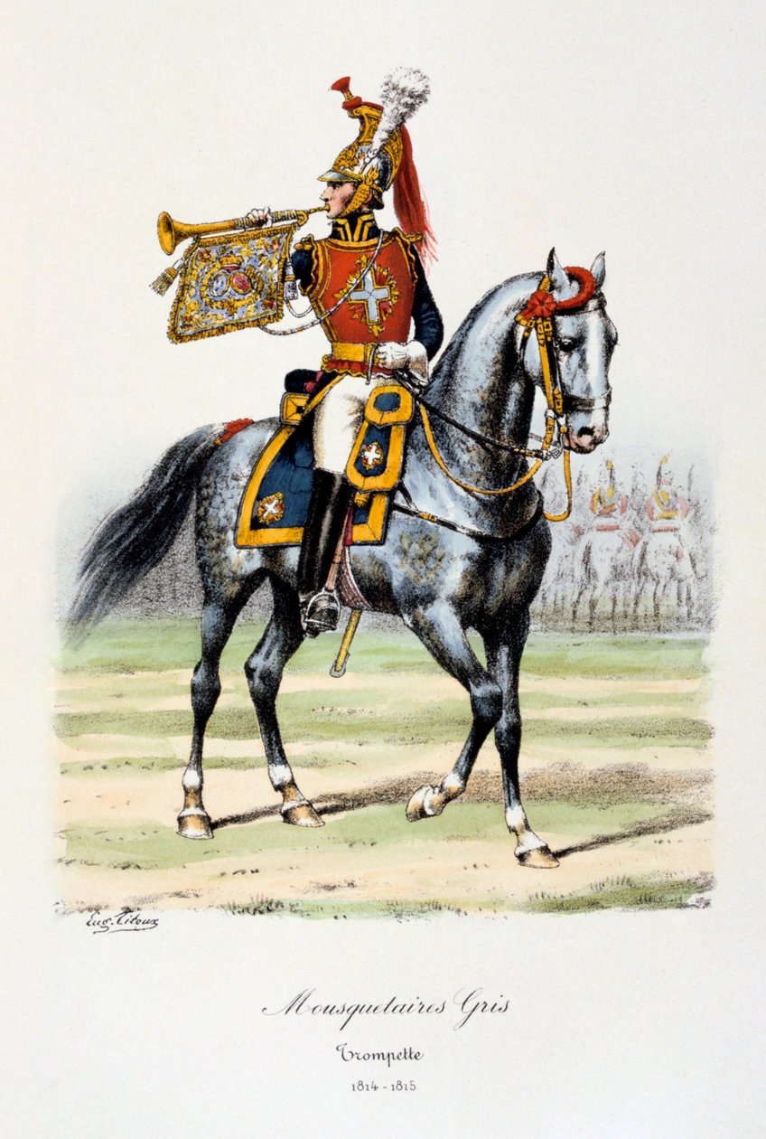 Harmaat muskettisoturit, trumpetisti, 1814-15 tekijältä Eugene Titeux
