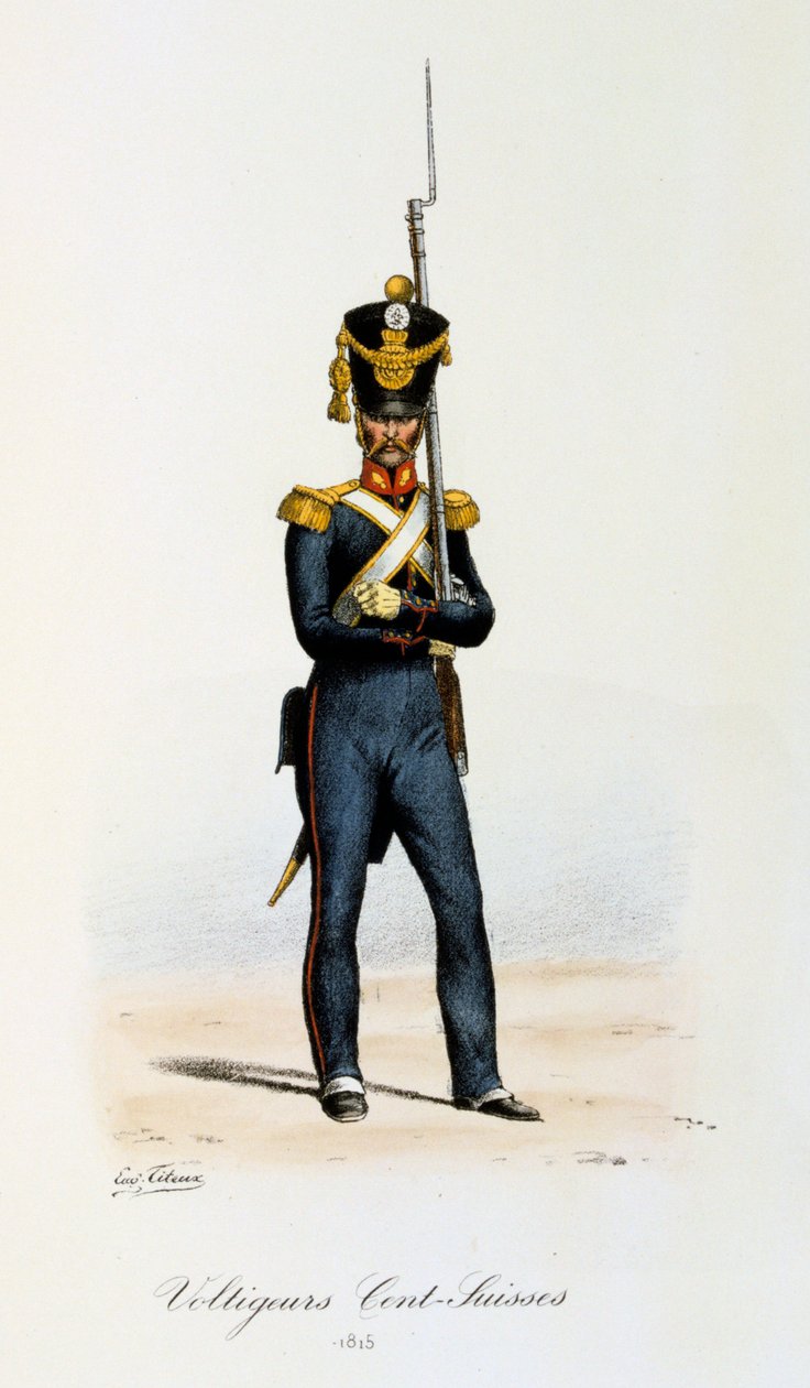 Voltigeurs, Cents-Suisses, 1815 tekijältä Eugene Titeux