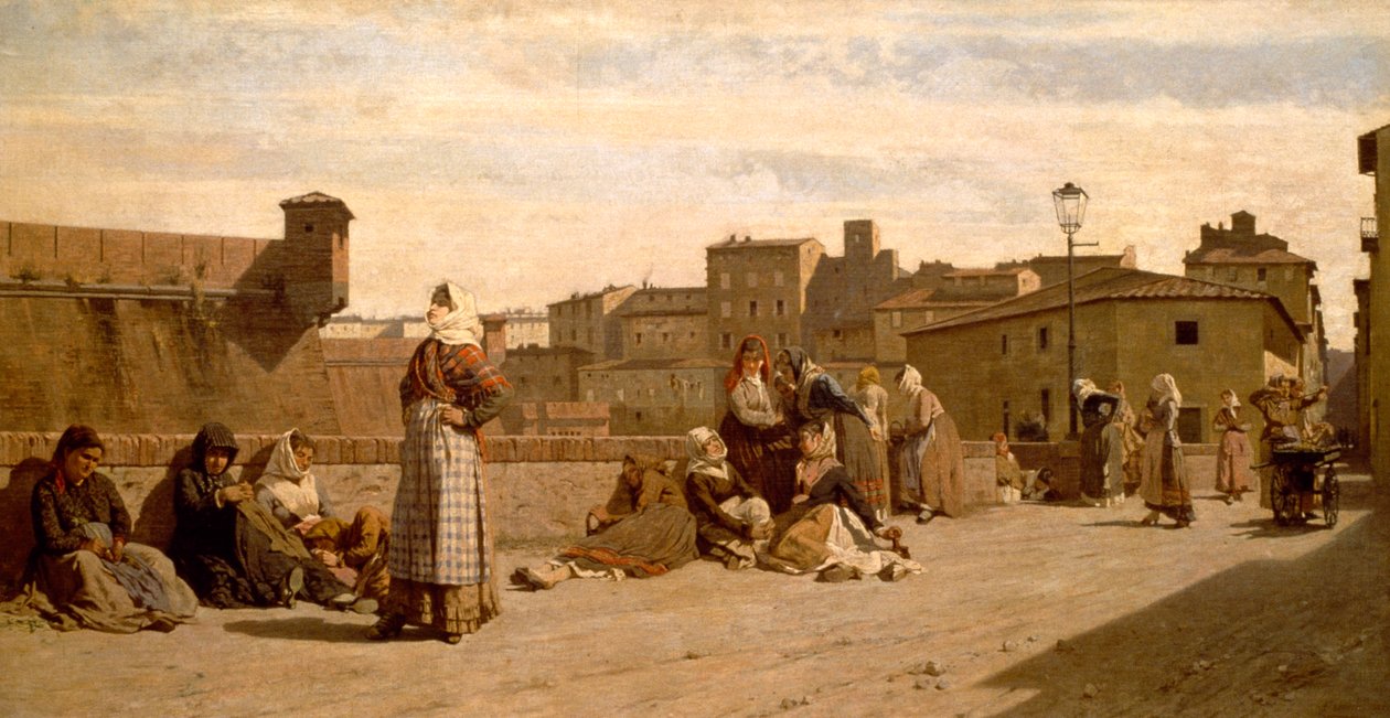 Le cenciaiole (Ruut-nainen) Leghornilta tekijältä Eugenio Cecconi